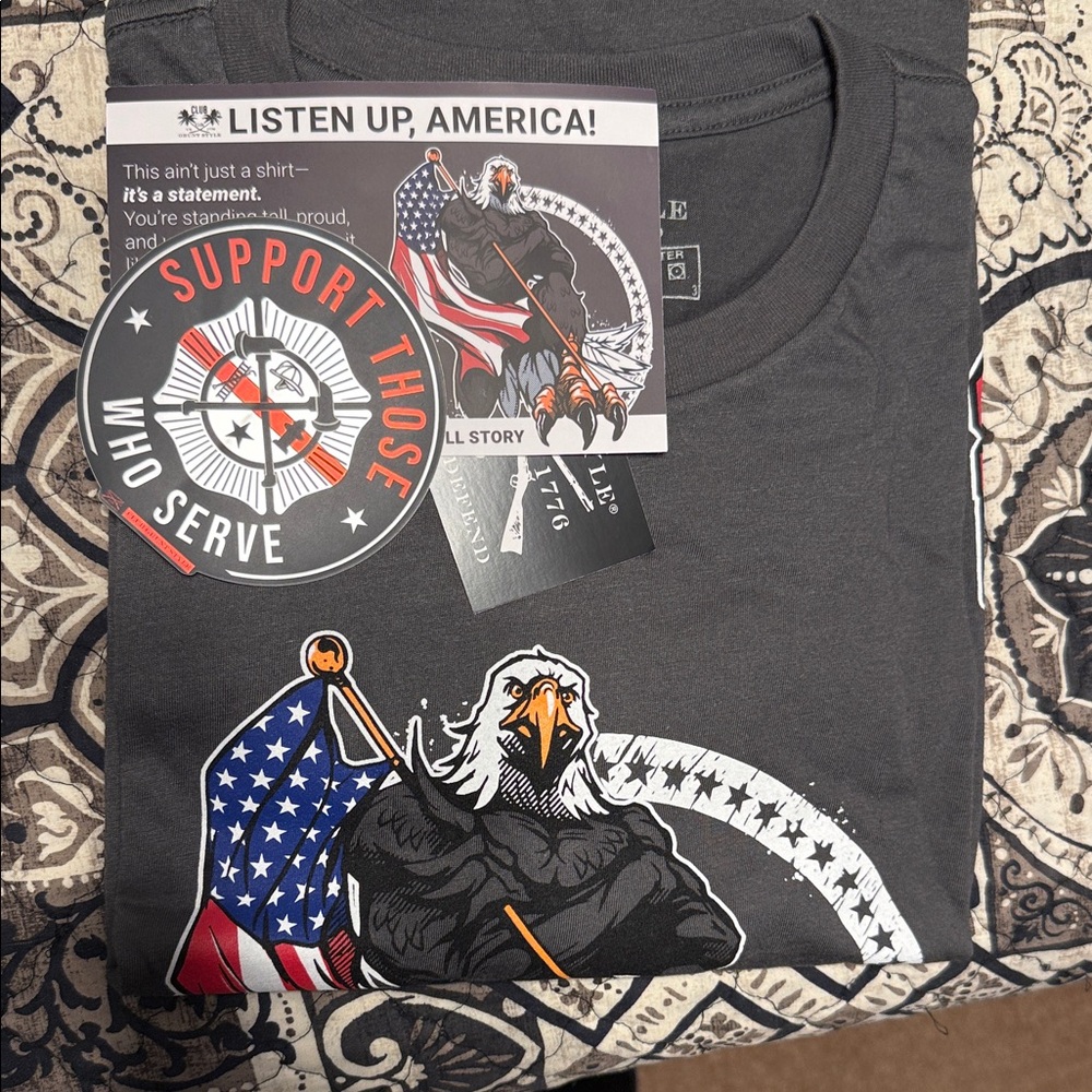 Grunt Style Charcoal Eagle Graphic Tee